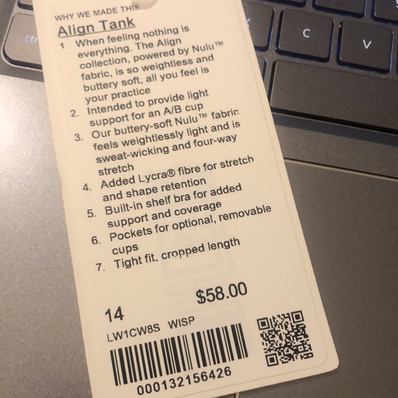 NWT Lululemon Align Tank Top Wisteria Purple 14 - Picture 5 of 5